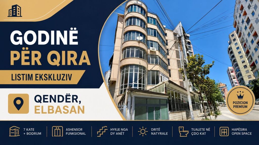 🏢 GODINË MULTIFUNKSIONALE PËR QIRA QENDER ELBASAN