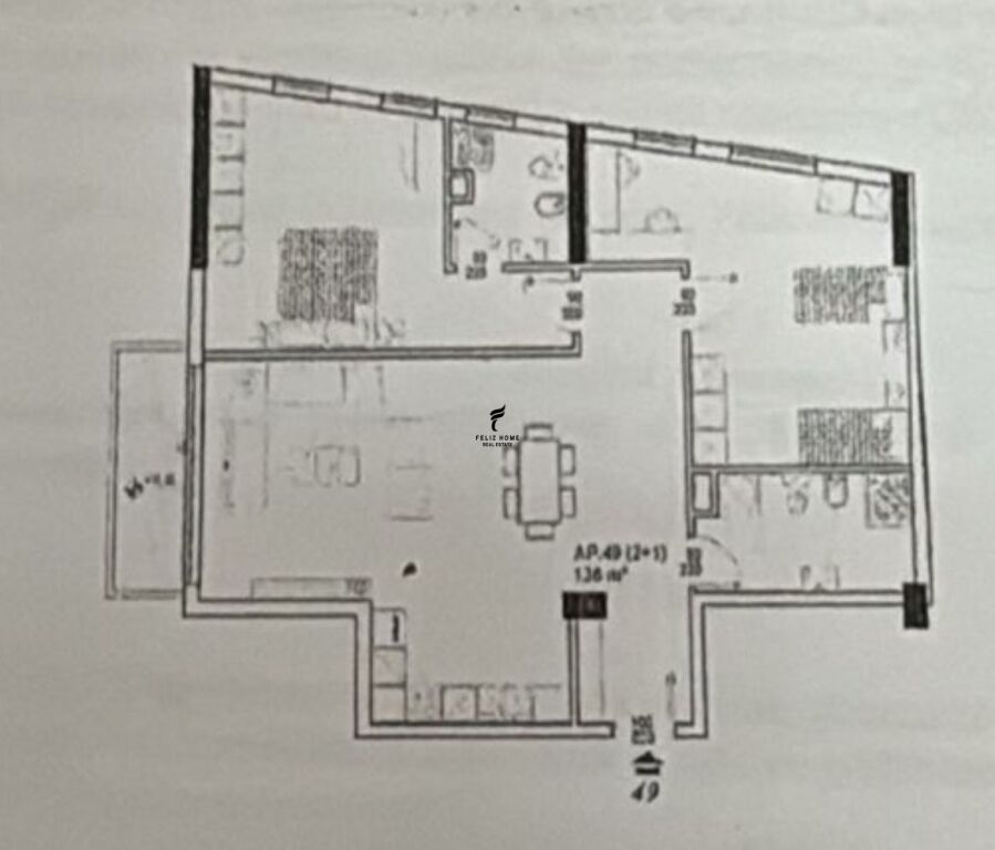 SHITET APARTAMENT 2+1 KOPSHTI BOTANIK 320.000 EURO FH-76729