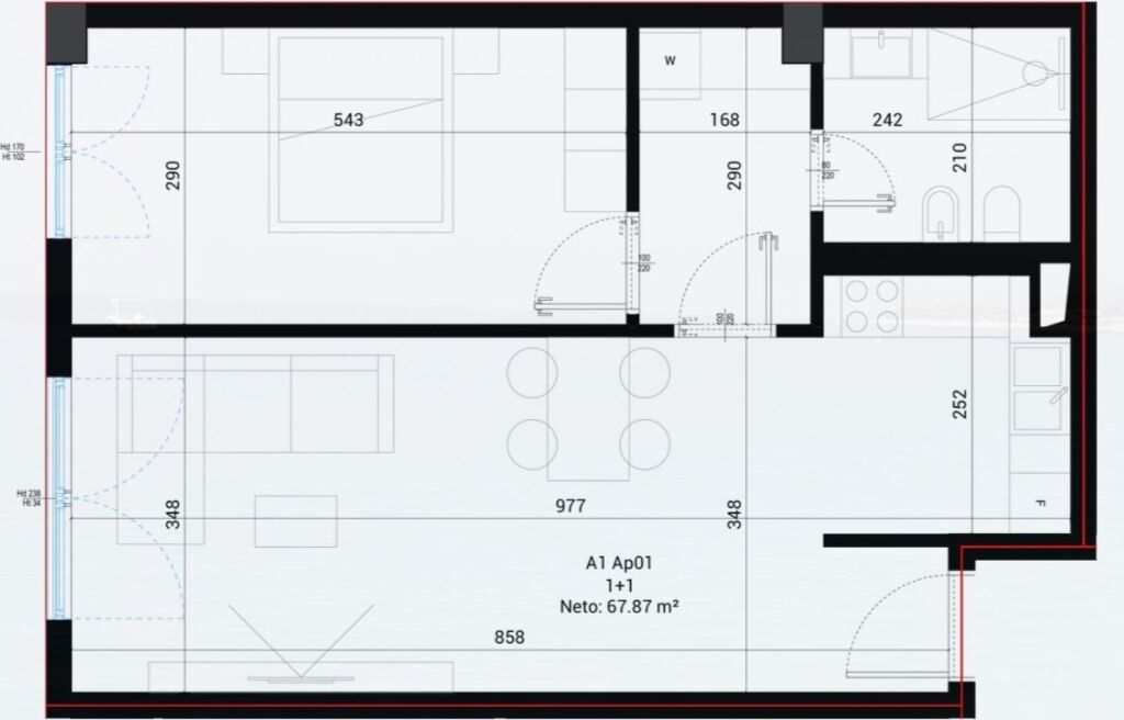 Shitet Apartament 1+1 Square Village - Dhërmi
