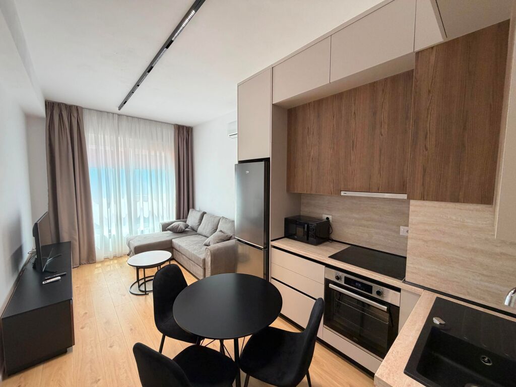 For rent 1+1  Address: Ali Demi Kadiu Complex  Furnished and never lived in before  9th floor  Area 60 m2  Price 400 thousand lek non-negotiable