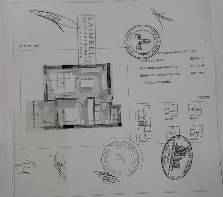 🏡 Apartment 1+1 for sale 📍 “5 Maji” Street, Tirana