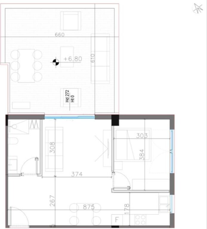 Shitet Apartament 1+1 Square Vigalle - Dhermi