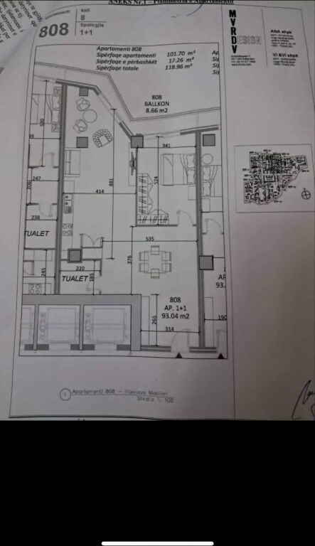 1+1 apartment for sale at Tirana’s Rock !