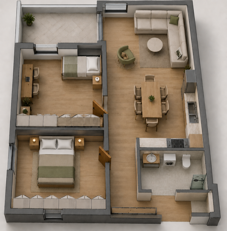 We sell 2+1 Apartment Opportunity - Kamez, Near Municipality
