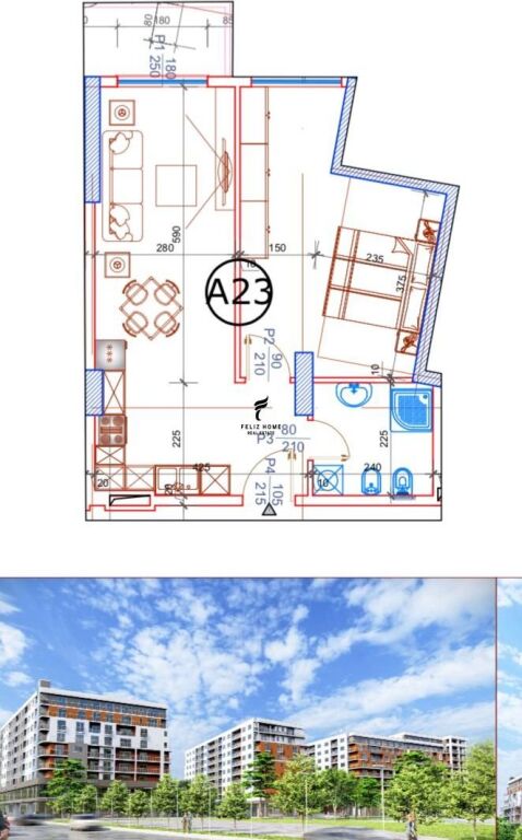 SHITET APARTAMENT 1+1 PASKUQAN 83.100 EURO FH-77239