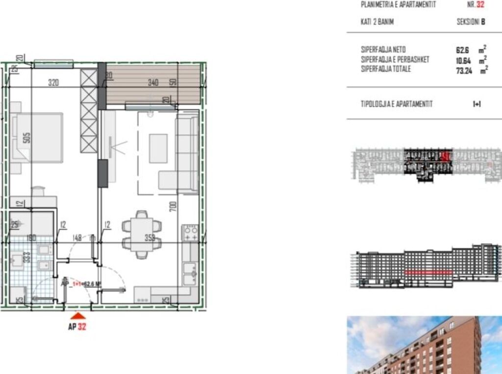 For sale 1+1, Babrru (Tirana View Residence)