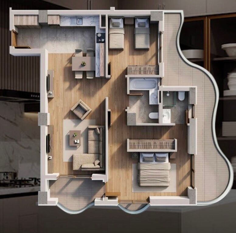 ✨Appartamento Unico 2+1+2 in Vendita 📍Paskuqan, Aluna Complex 2