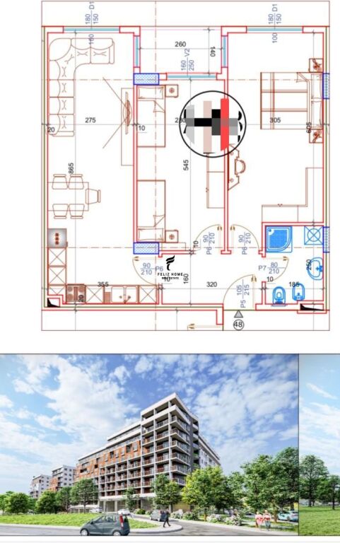 SHITET APARTAMENT 2+1 PASKUQAN 111.500 EURO FH-77246