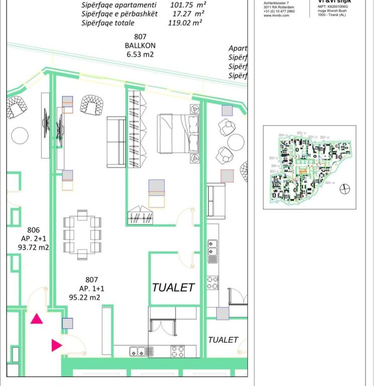 🏙️ **Shitet Apartament 1+1 te TIRANA'S ROCK – Sheshi Skënderbej, Tiranë**