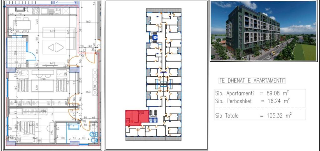 Apartment 2+1 for sale, Kamez near the Sports fields 100,000