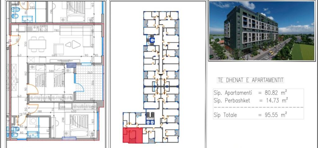 Apartment 2+1 for sale, Kamez near the sports fields  91,000 Euro