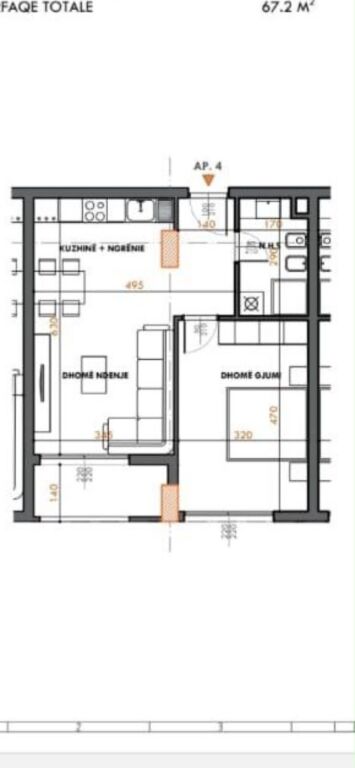 Apartament 1+1 per shitje te fusha