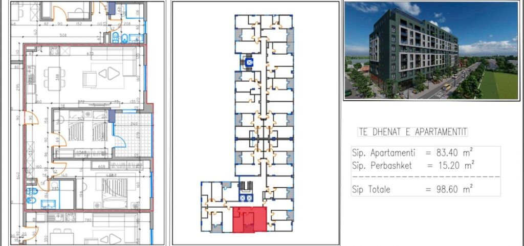 Apartment 2+1 for sale, Kamez near the Sports fields 94,000 Euro