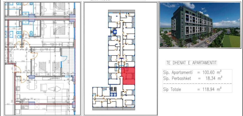 Apartment 2+1+2 for sale, Kamez near the Sports fields 113,000