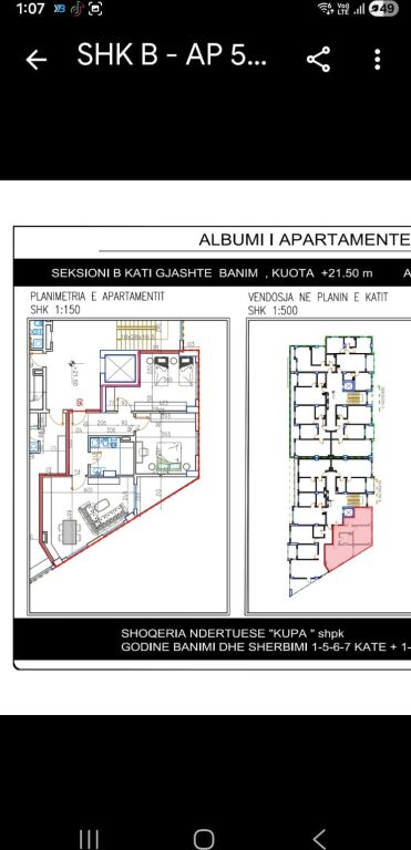 Apartment 2+1 for sale in Paskuqan