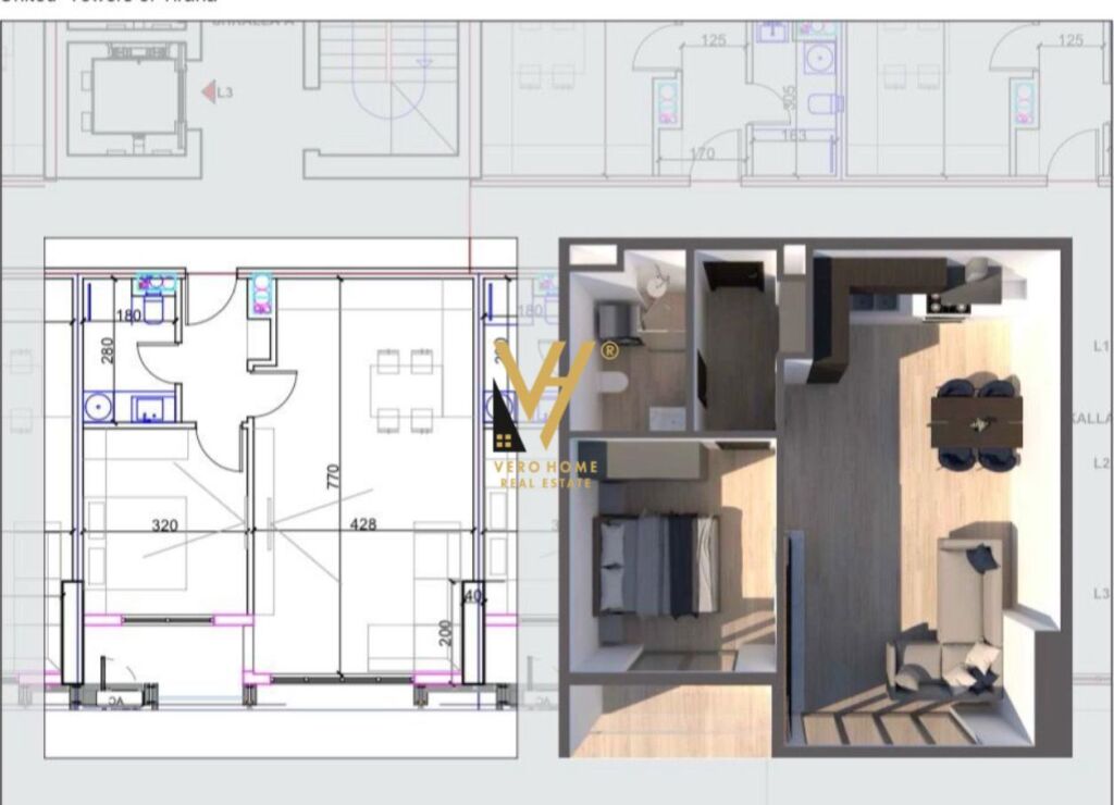 SHITET APARTAMENT 1+1+BLK TE UNITED TOWERS, KOMUNA E PARISIT 211.500 EURO