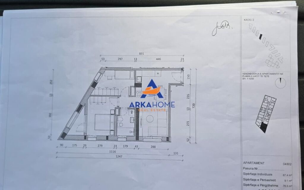 IN VENDITA APPARTAMENTO 2+1+BALCONE "REZIDENCA KADIU, ALI DEM" 114750 EURO