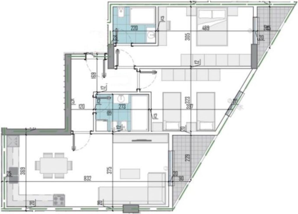 Apartament 2+1 per shitje tek La Viola Residence ne Paskuqan.