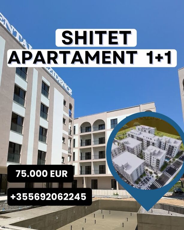 Shitet Apartament 1+1  Siperfaqja  : 60 m2 Cmimi : 75.000 euro