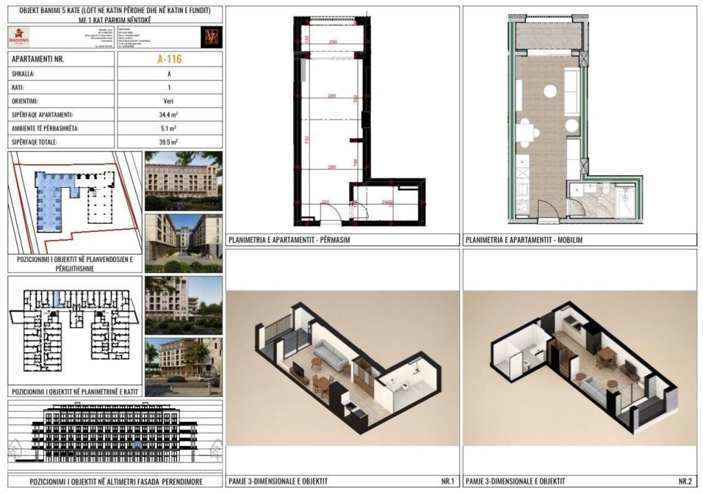 STUDIO APARTMENT FOR SALE AT "MIDAL RESIDENCE", MALI I ROBIT !
