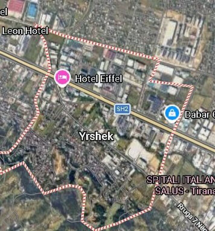 Land for sale on the Tirana-Durres highway