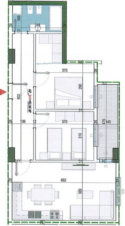 Shitet Apartament 2+1 - Kompleksi Bushgjoka, Paskuqan