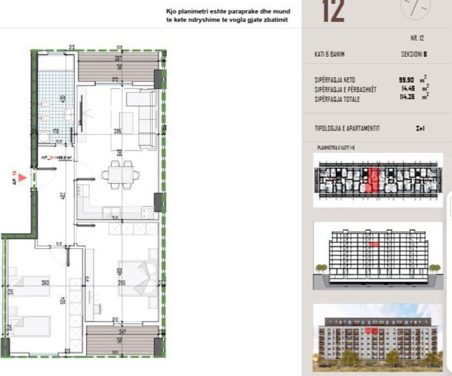 FOR SALE 2+1 APARTMENT IN KAMËZ 102,470€
