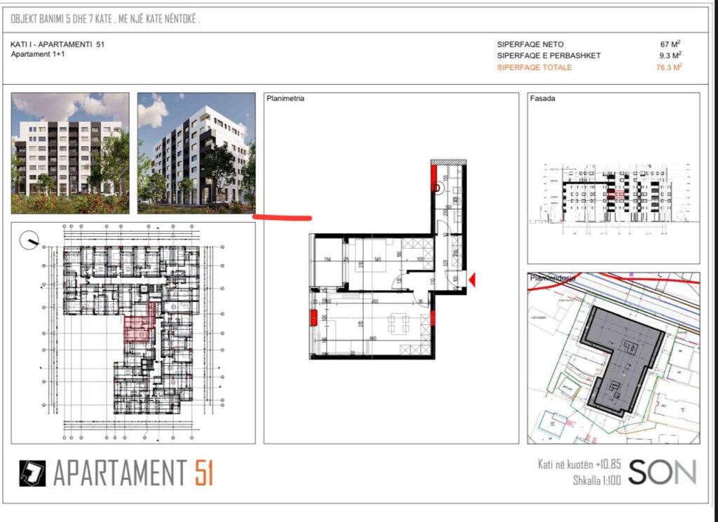 For sale Ap 1+1📌Paskuqan, Platinium Residence-Ap 76.3 m gross - Price 120,000 Euro/m2
