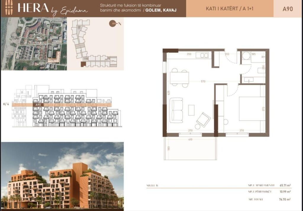 🏖️ Apartment 1+1 for sale in the HERA Residence by Epidamn – Golem