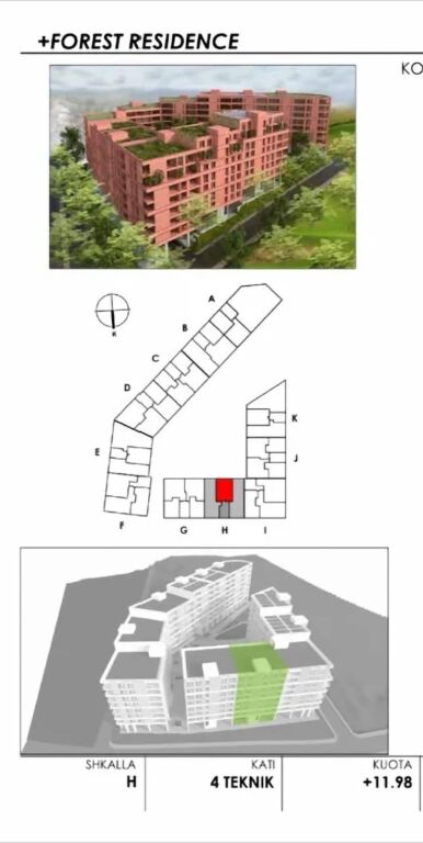 Appartamento 1+1 in vendita a Shkoze / +Forest Residenc