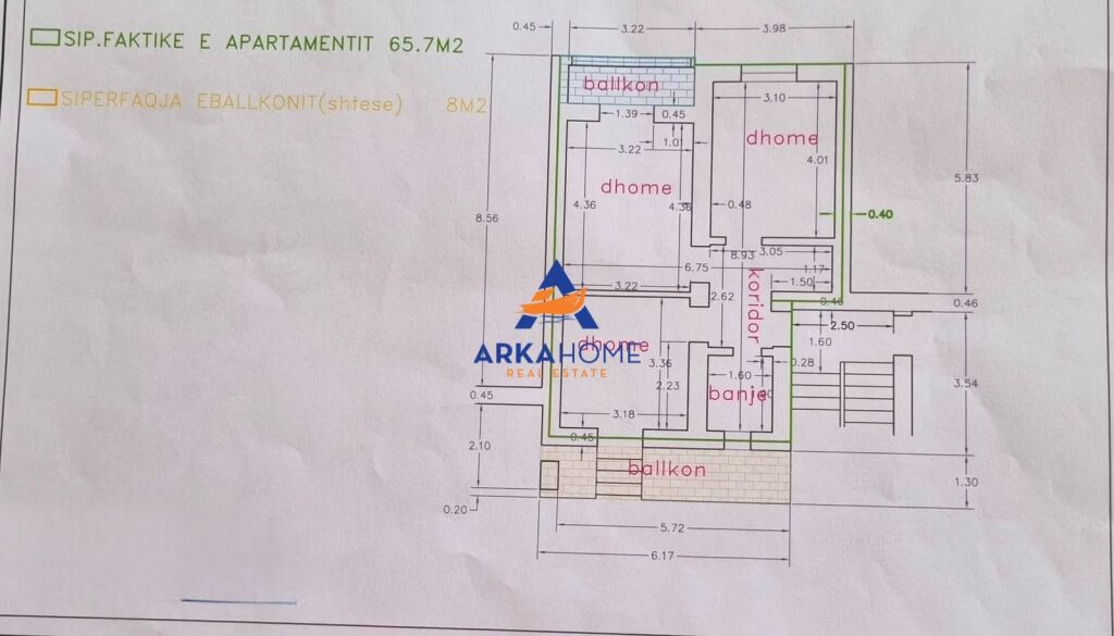 LOCALE IN AFFITTO 65.7M2 "COMUNE DI PARIGI, VIA GJIK KUQALI" 800 EURO