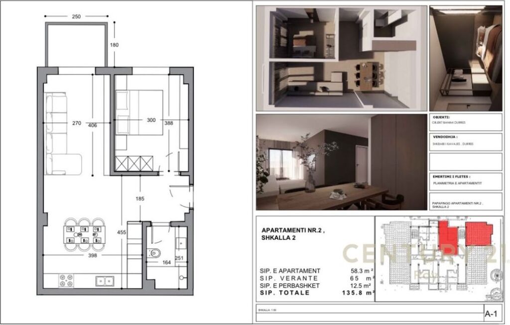 ESCLUSIVO! MONOLOCALE 1+1 CON VERANDA IN VENDITA PRESSO LA ROCCIA DI KAVAJA! 170.000 €