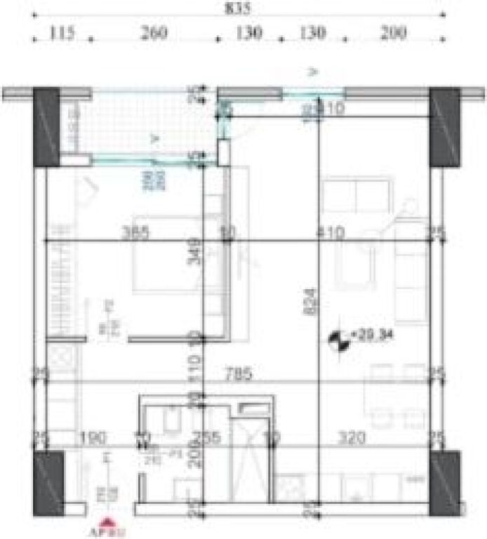 Appartamento 1+1 in vendita presso Shqiponja Square Building.