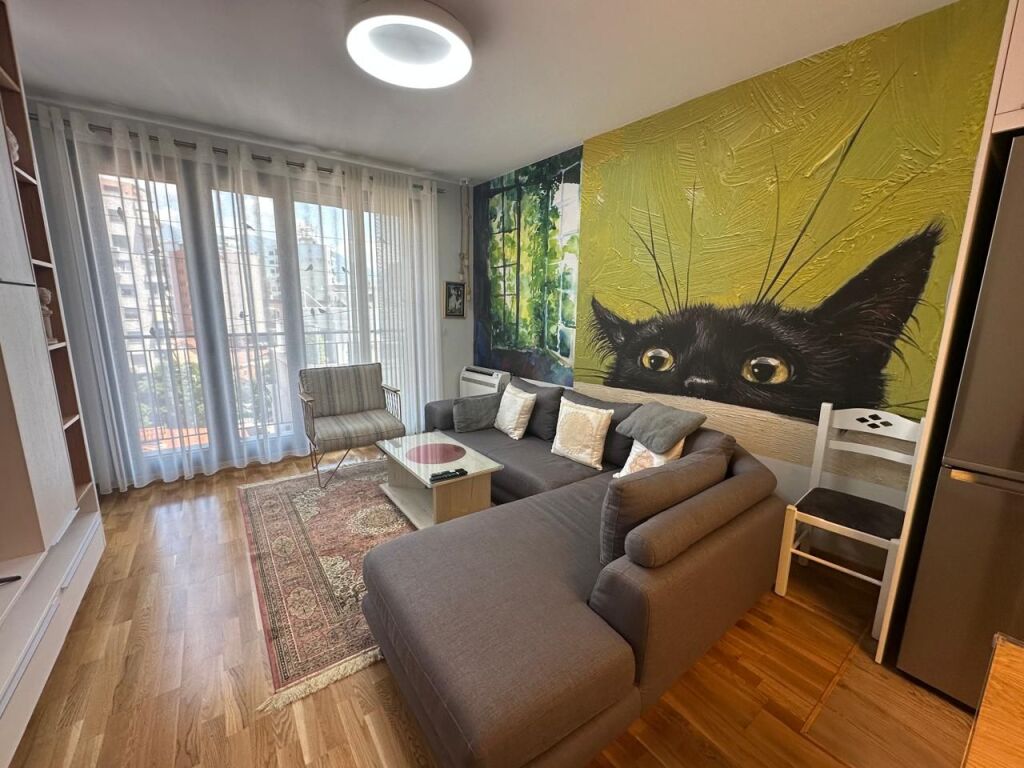 🏢Rruga e Barrikadave jepet me qera apartament,1+1+post parkimi,i mobiluar 120,000Leke (Bruto)
