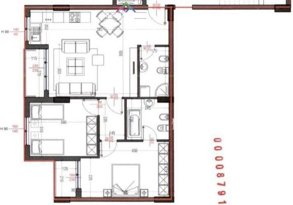 Apartment For Sale 2+1 Near Dibres Street (ID B120876) Tirana