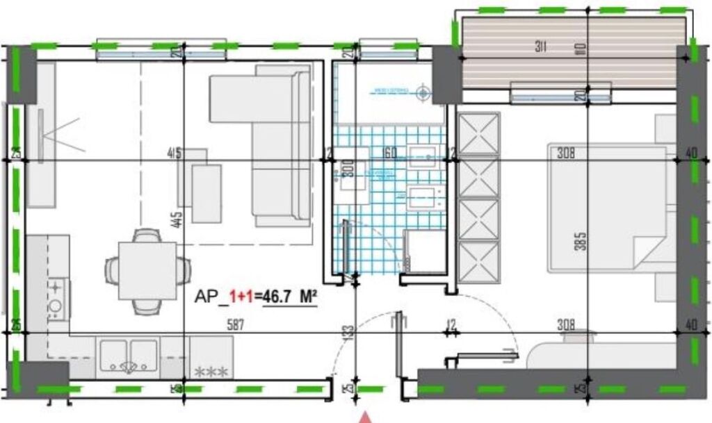 Apartment 1+1 Economic for Sale - Kamez, Ulliri