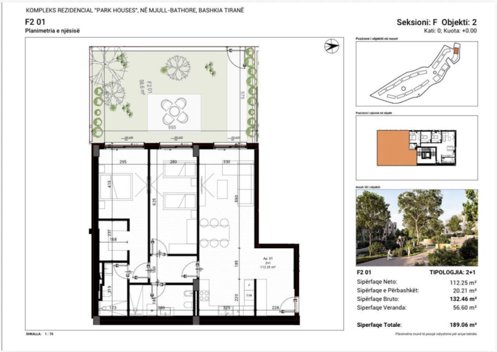 Apartment 2+1 with veranda at Park House Residence