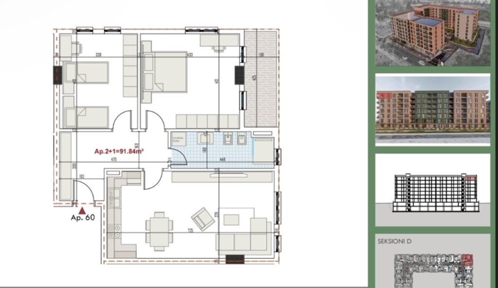 🏡 Apartment 2+1 for Sale – Ringside Residence, Paskuqan