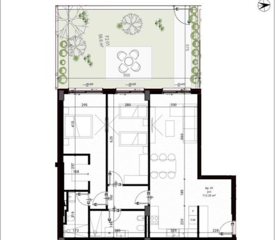 Apartment 2+1 with veranda at Park House Residence