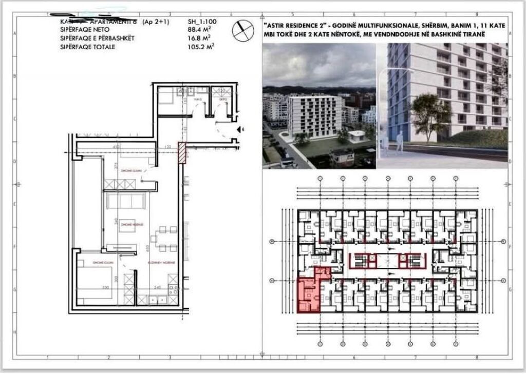 FOR SALE APARTMENT 2+1+ storage/wardrobe - Astir, Tirana