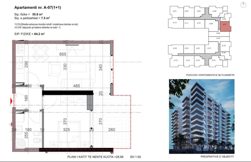 🏡 Vendesi in vendita 1+1 a Shëngjin – Residenza "Golden House"