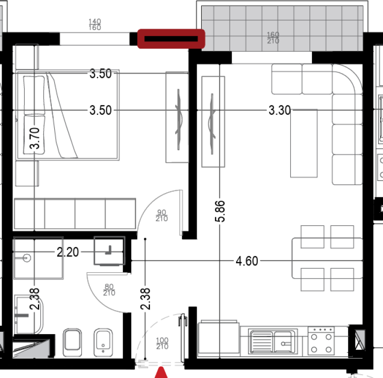 Apartment 1+1 for sale in Golem!