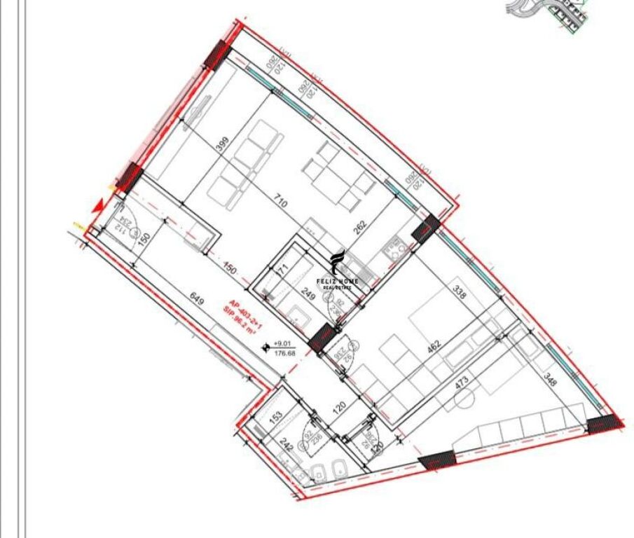SHITET APARTAMENT 2+1+2 KODRA E DIELLIT 2 194.600 EURO FH-79270