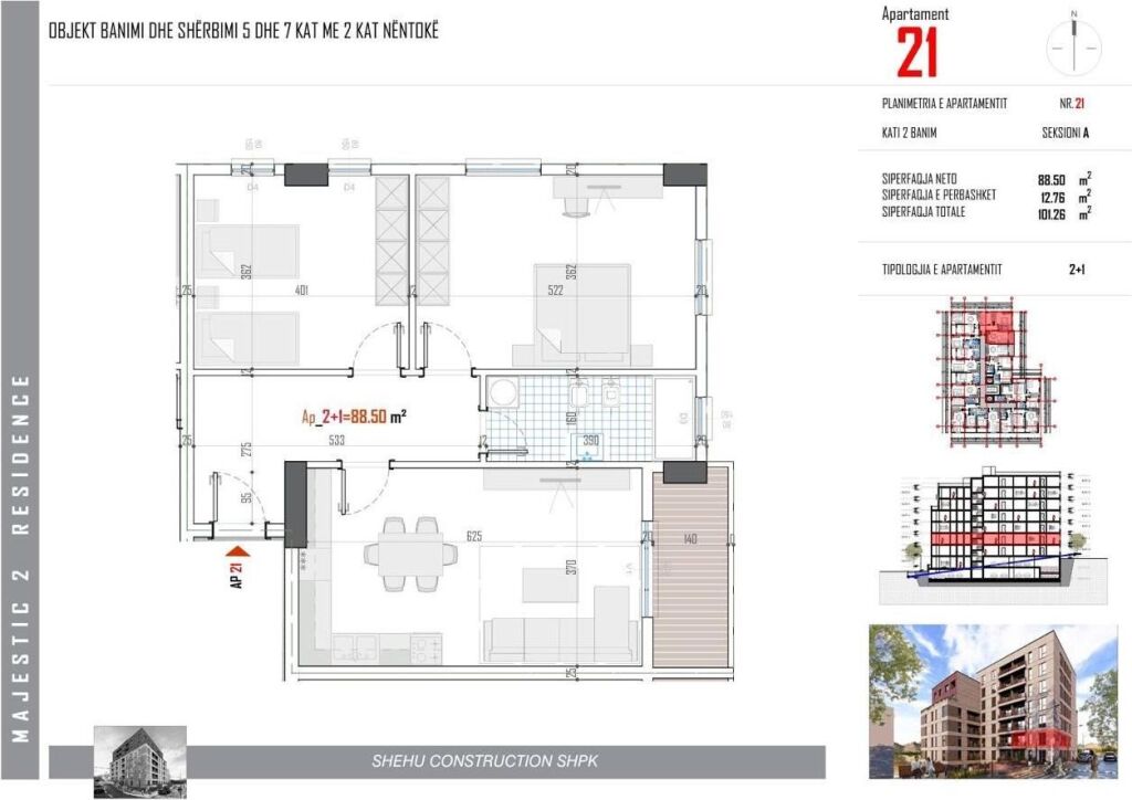 Shitet Apartament 2+1 ne Paskuqan / Tek Majestic Residence 2