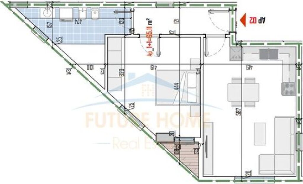 In vendita, Appartamento 1+1 (a rate), British Residence, Paskuqan.