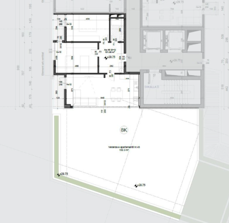 SHITET APARTAMENT 2+1 ME VERANDË SPEKTAKOLARE – MEI’S GARDEN, FUSHA E AVIACIONIT
