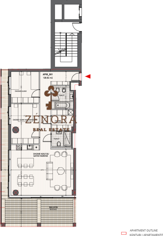 Modern apartment 2+1+2 WC for sale – Vlora Marina (G212002VL)