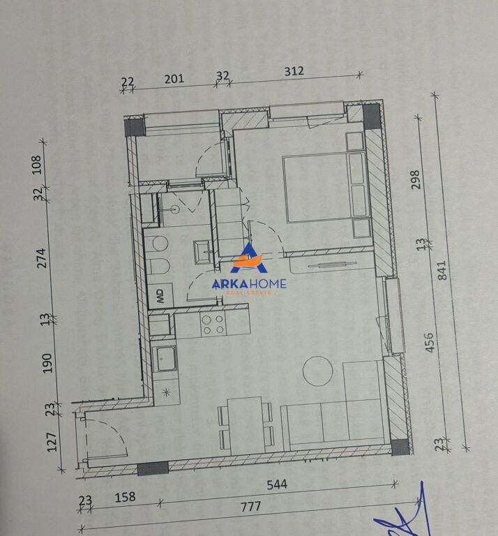 SHITET APARTAMENT 1+1 "KOMPLEKSI KADIU, ALI DEM" 99.000 EURO