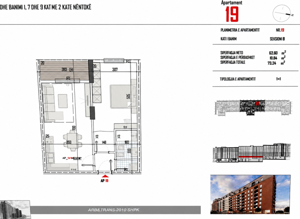 Apartment 1+1 for Sale in Paskuqan, opposite the 5 Maji area.
