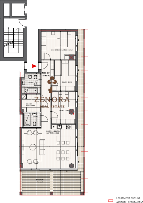 Modern apartment 3+1+2 WC for sale – Vlora Marina (G312002VL)